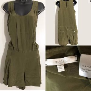 Eliot By Madewell S 100% silk sleeveless romper